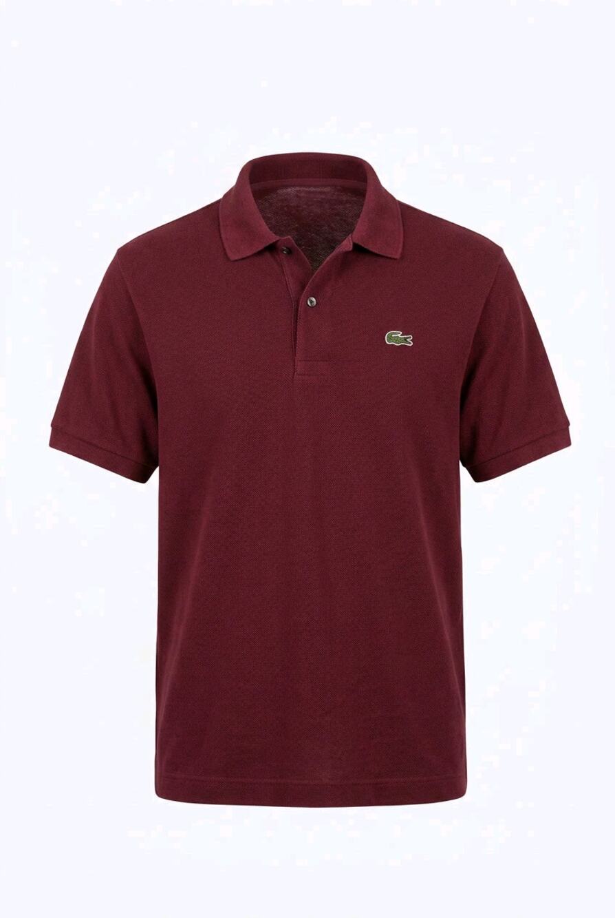 Lacoste Mens Polo Shirt Size 7 (XL-2XL) Bordeaux Red Burgundy Classic Fit Pique